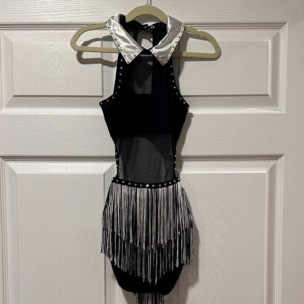 Kids Black and Silver Fringe Jazz or Tap Costume